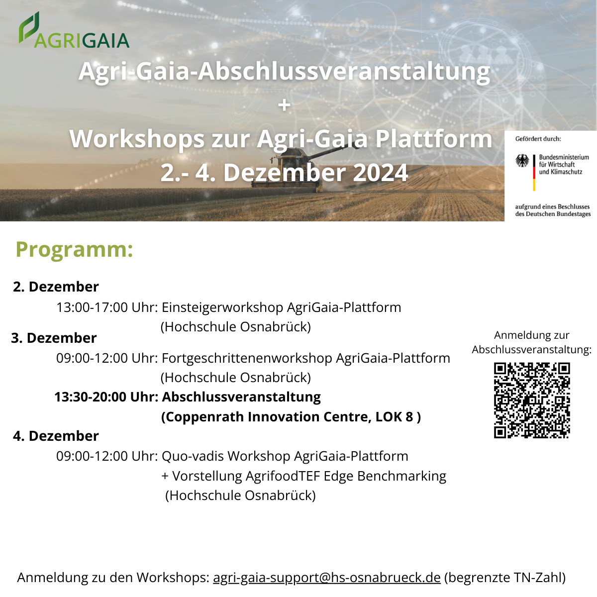 Abschlussveranstaltung und Workshops